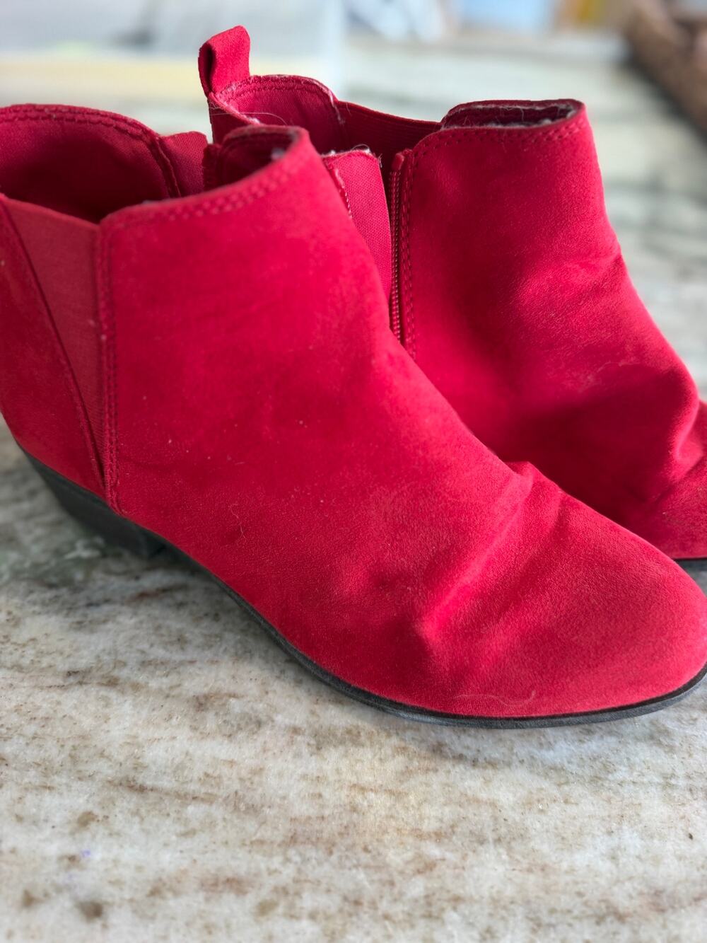 Kohl’s Red Ankle Boots Womens 9M Chelsea Booties Block Heel Festival Boho Casual